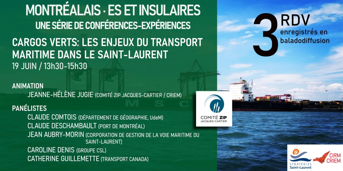 Affiche de "Cargos verts: les enjeux du transport maritime dans le Saint-Laurent"