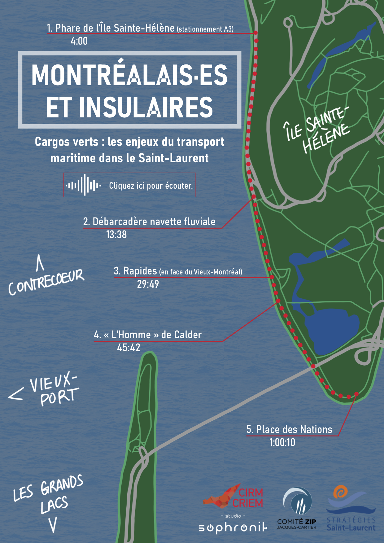 Carte de l’île Sainte-Hélène indiquant le parcours de l’épisode