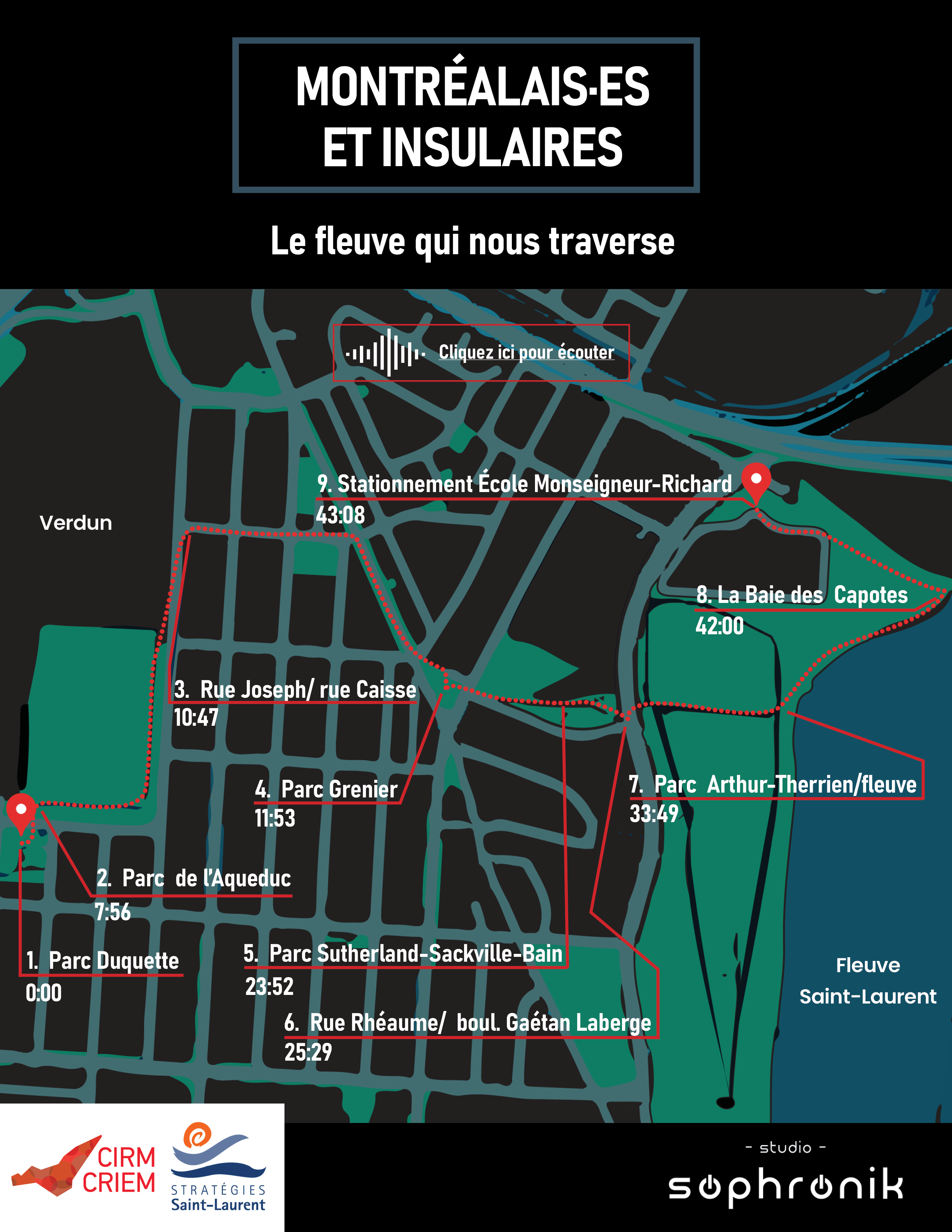 Carte indiquant le parcours de l'épisode Le fleuve qui nous traverse