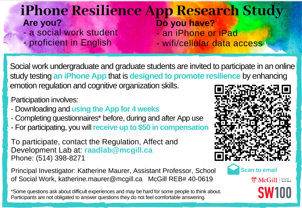 Invitation For Social Work Students To Participate In Resilience