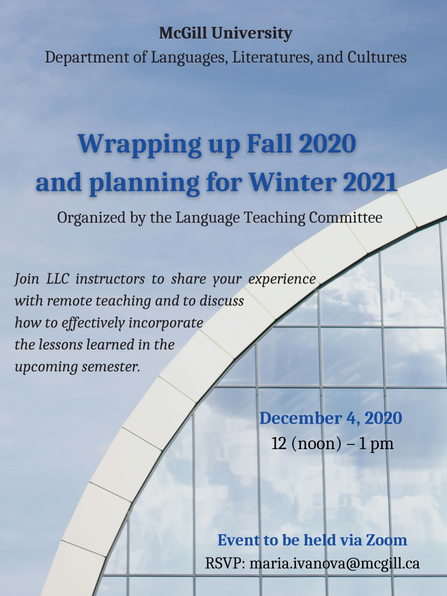 Wrapping Up Fall 2020 And Planning For Winter 2021 Channels Mcgill University mcgill academic calendar 2021