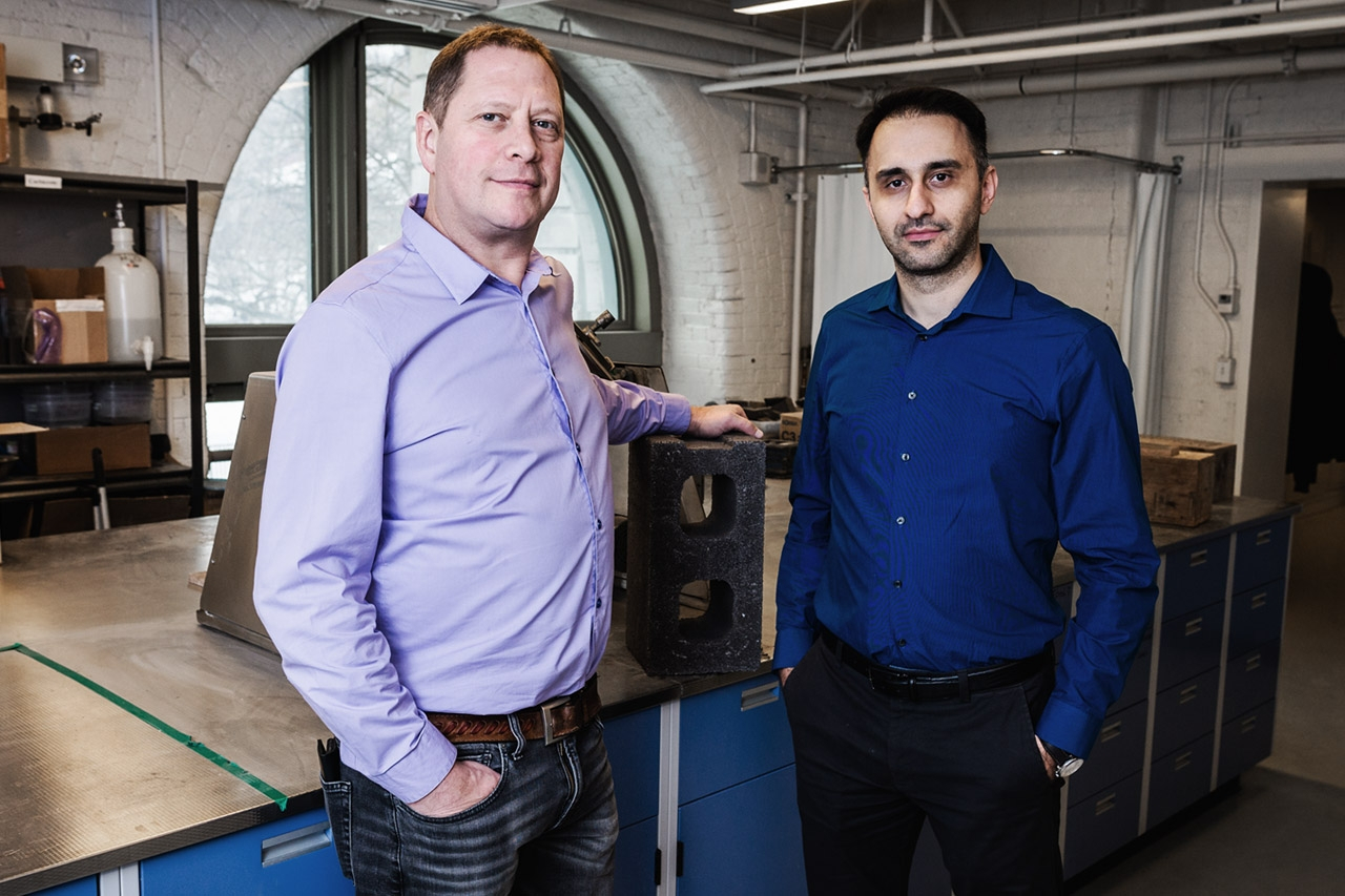Carbicrete co-founders Mehrdad Mahoutian and Chris Stern