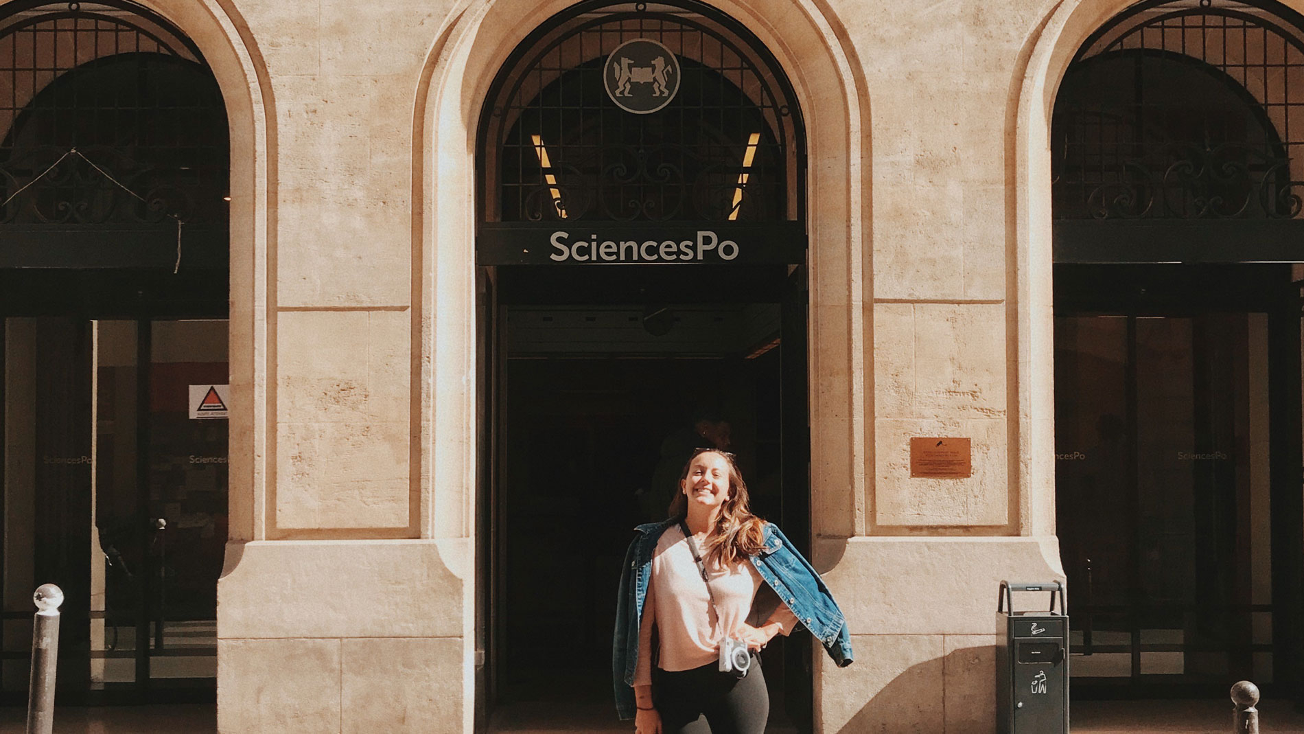 Audrey-Frédérique Lavoie in front of Sciences Po