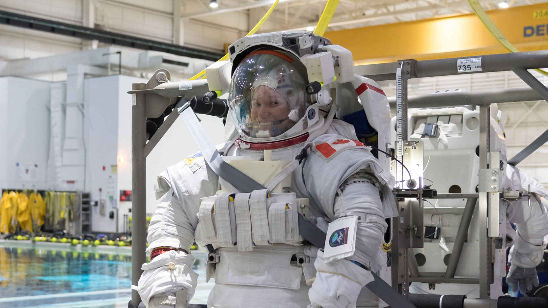 Photo of Jenni Sidey-Gibbons in her astronaut suit