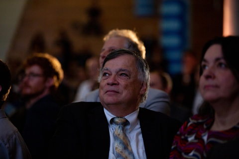 CIM professor Frank Ferrie watching a presentation