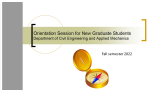 Civil Graduate Orientation Information Session - Fall Semester 2022 