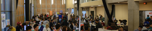 A gathering of McGill students at an orientation event