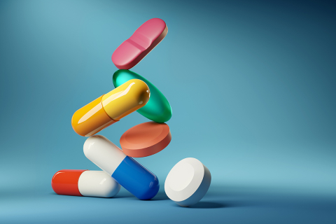 Colourful pills