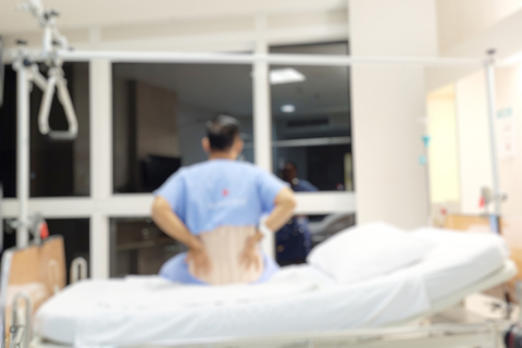 Patient in a private room in a hospital