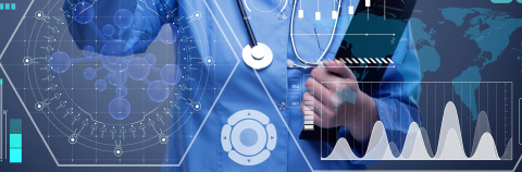 Physician in high-tech collage