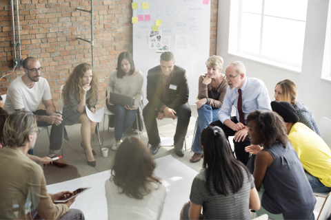 Group meeting expressing co-creation