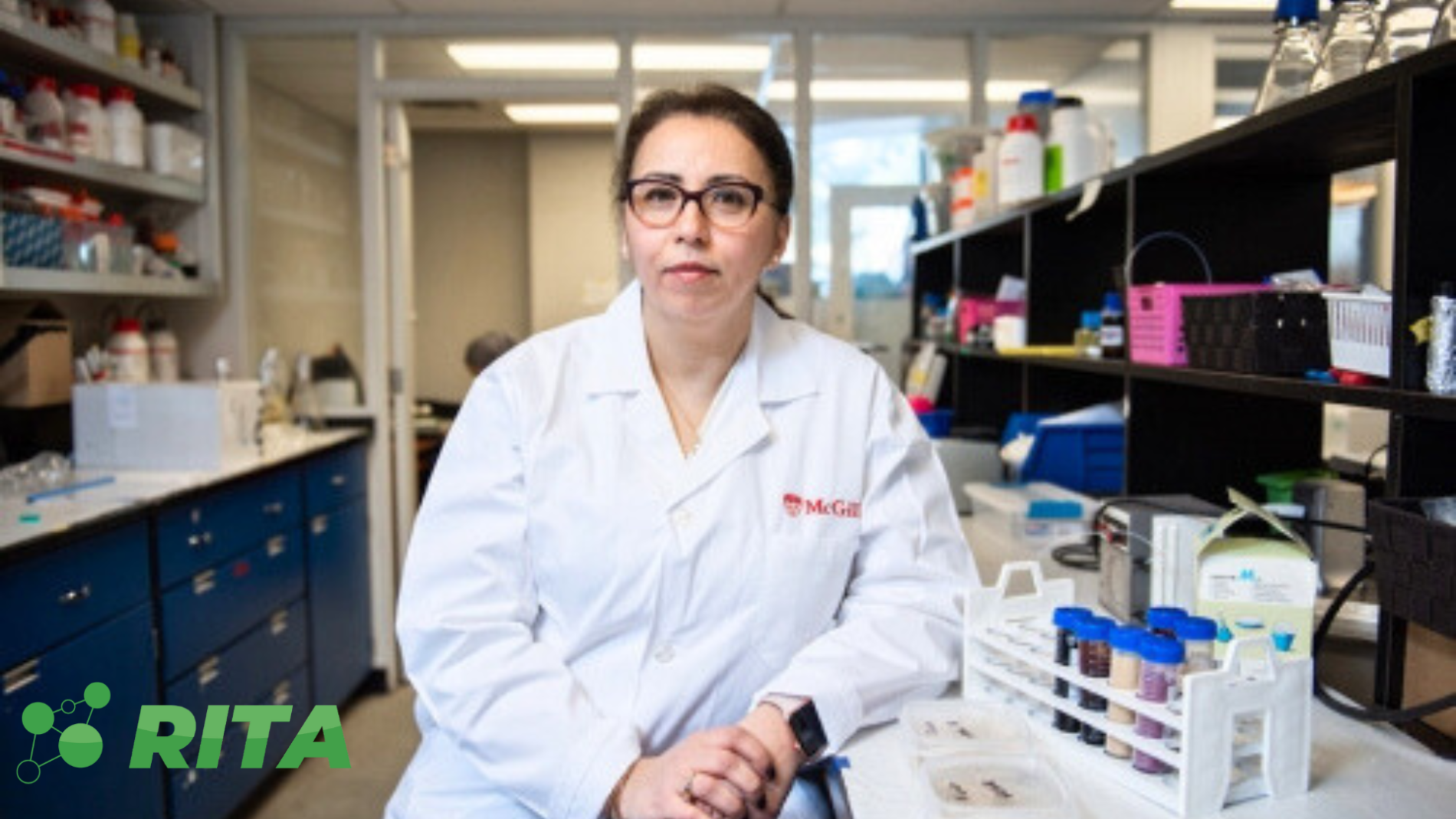 Photo de la professeure Salwa Karboune dans son laboratoire.