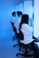 Sensory evaluation with blue light