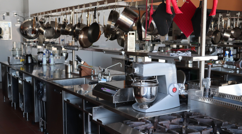 An industrial kitchen station from the Food Product Development Laboratory.