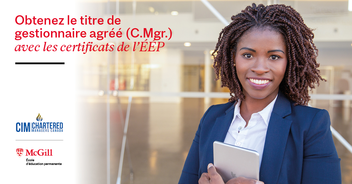 Chartered Manager (C.Mgr.) Designation Header French