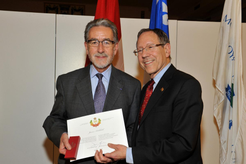 Dr. James Archibald receives the Queen's Diamond Jubilee Medal