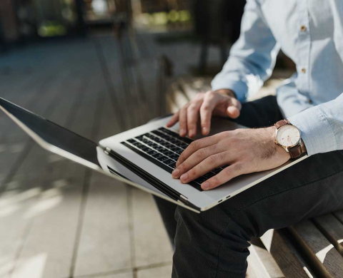 Person working on laptop