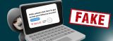 hacker behind a laptop with a fake email