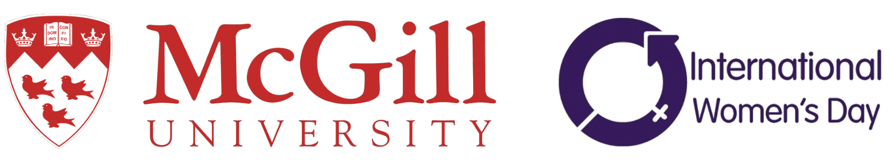 logos for McGill University and International Women's Day