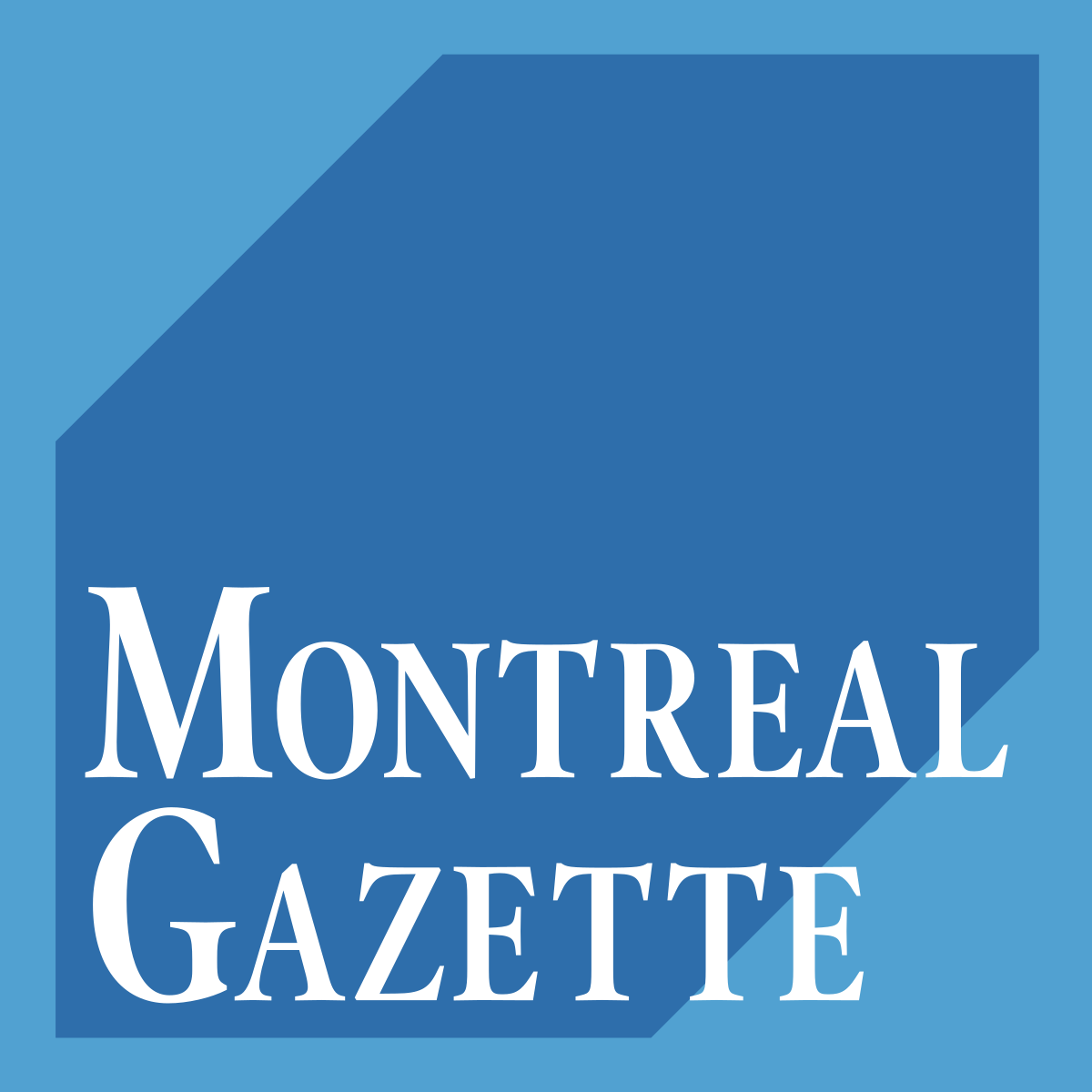 Montreal Gazette logo in blue and white