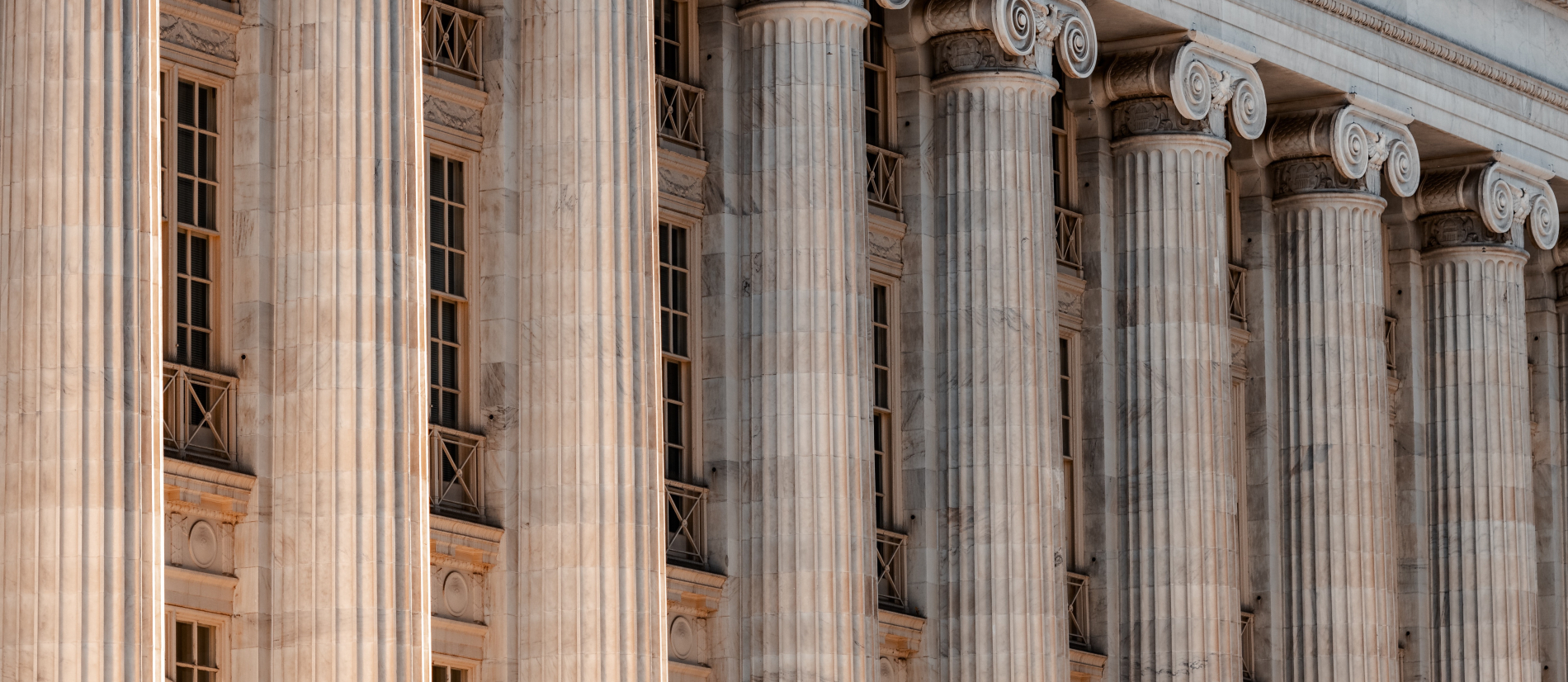 Greek-style pillars on the front of a building