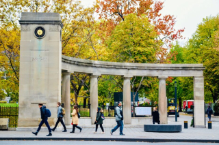 Gate of McGill University during autumn. 