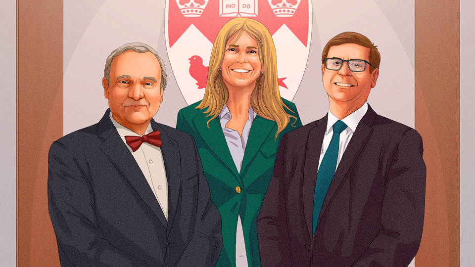 Illustration of Dr. Serge Gauthier, Claire Webster and Dr. José Morais