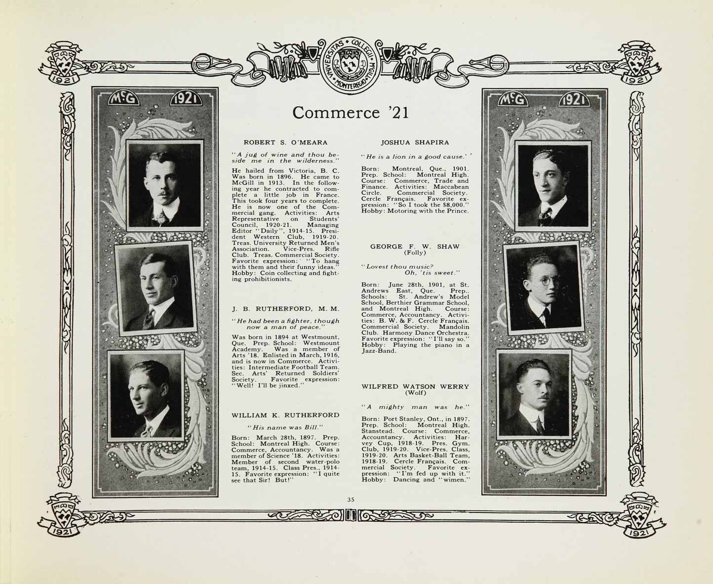 McGill Yearbook: 1921