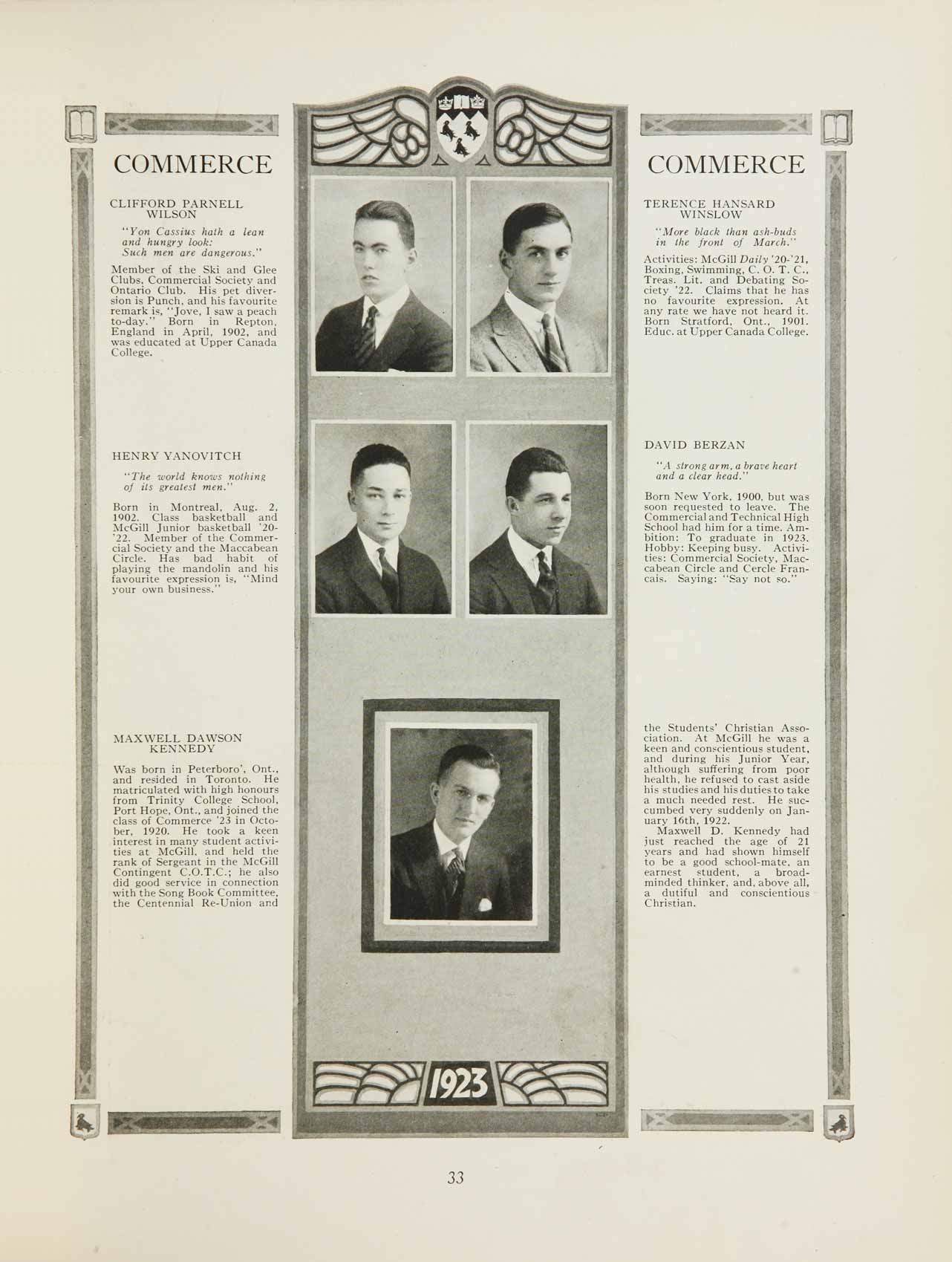 McGill Yearbook: 1923