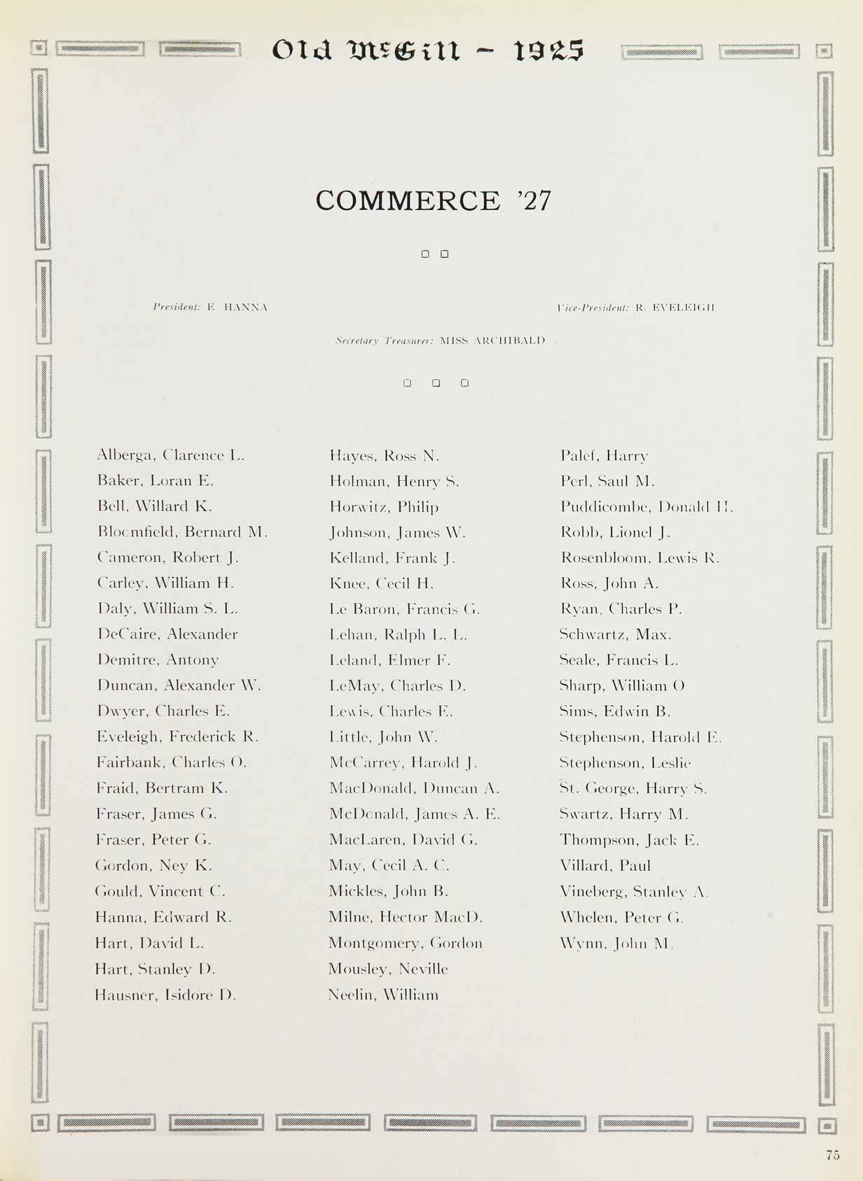 McGill Yearbook: 1925