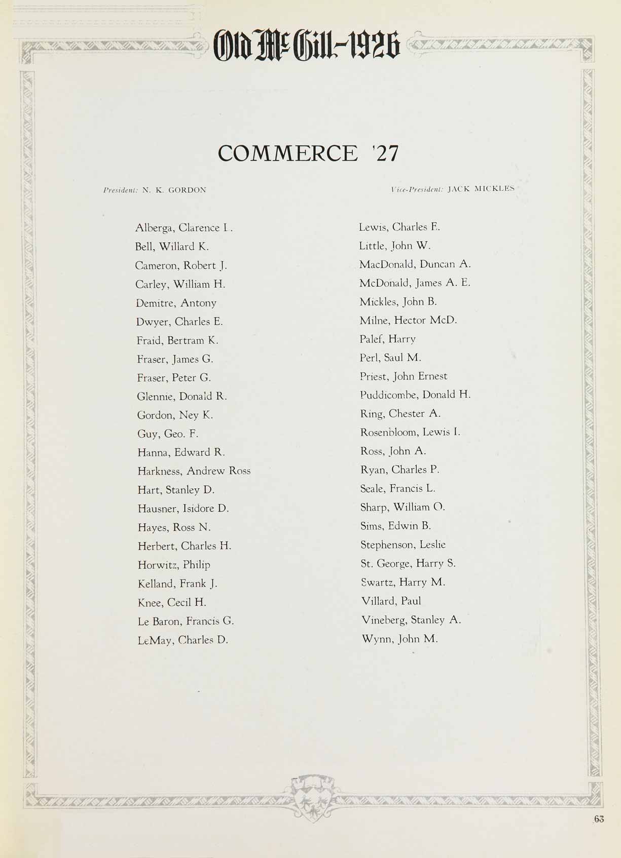 McGill Yearbook: 1926