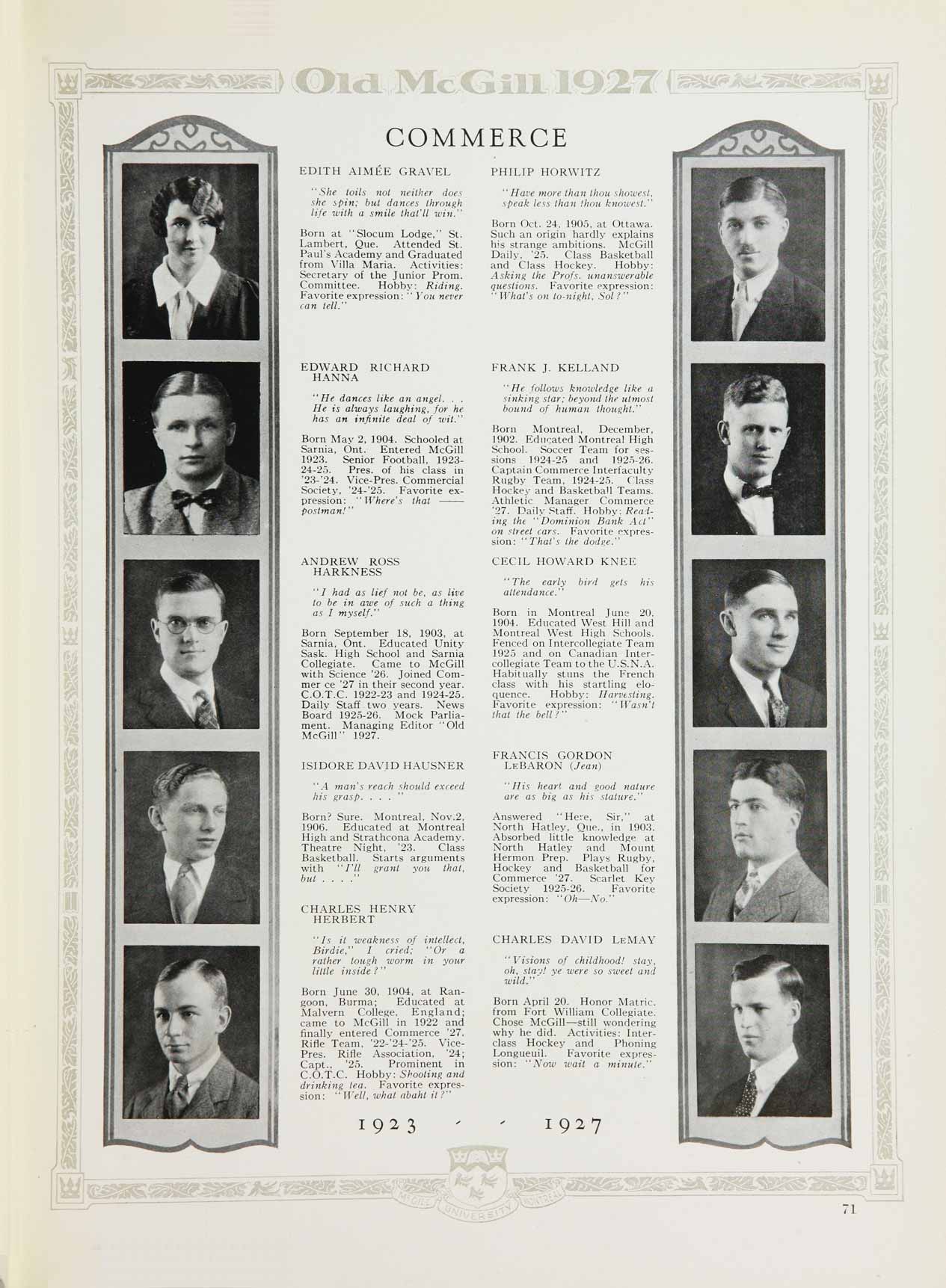 McGill Yearbook: 1927