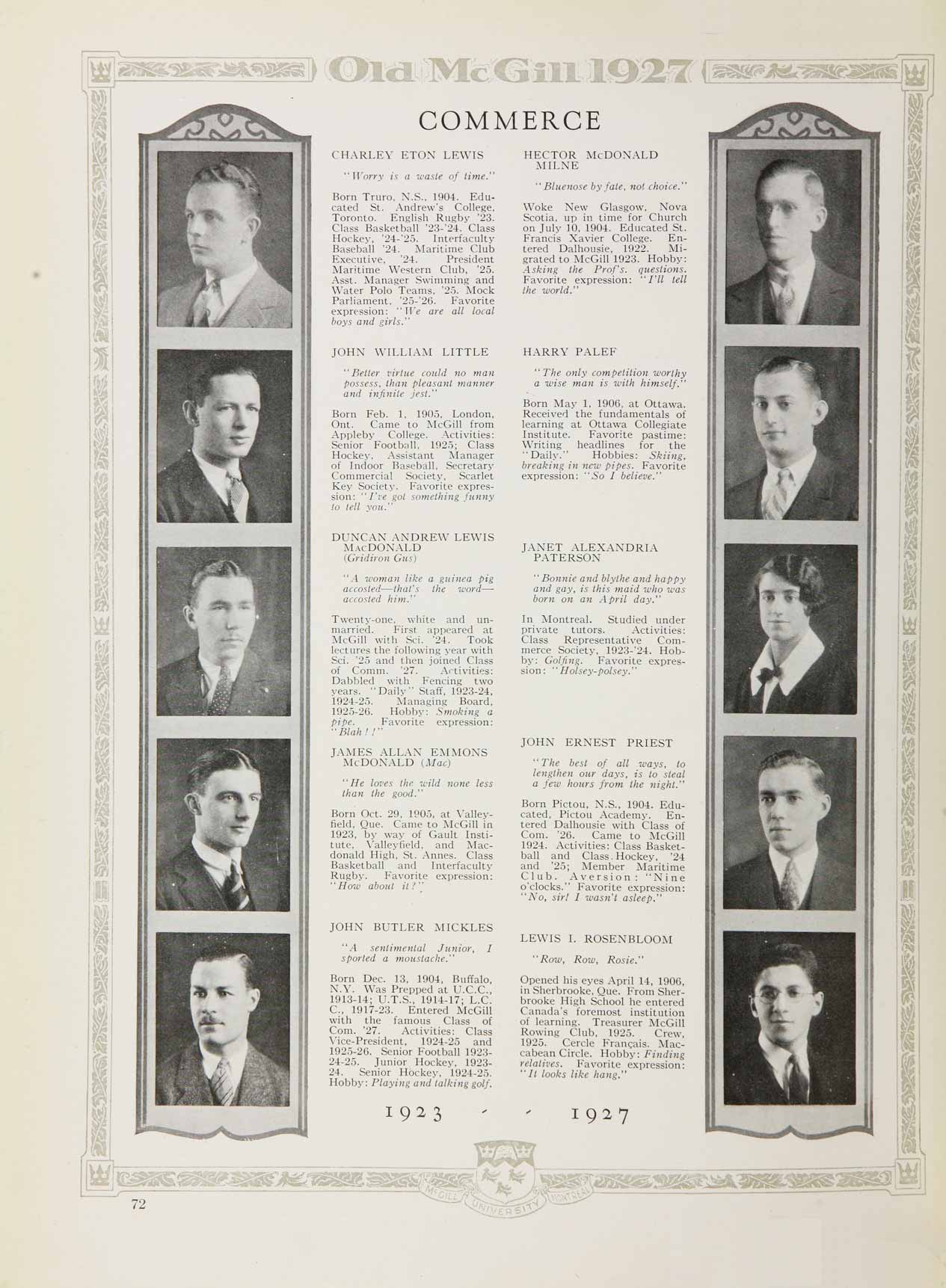 McGill Yearbook: 1927