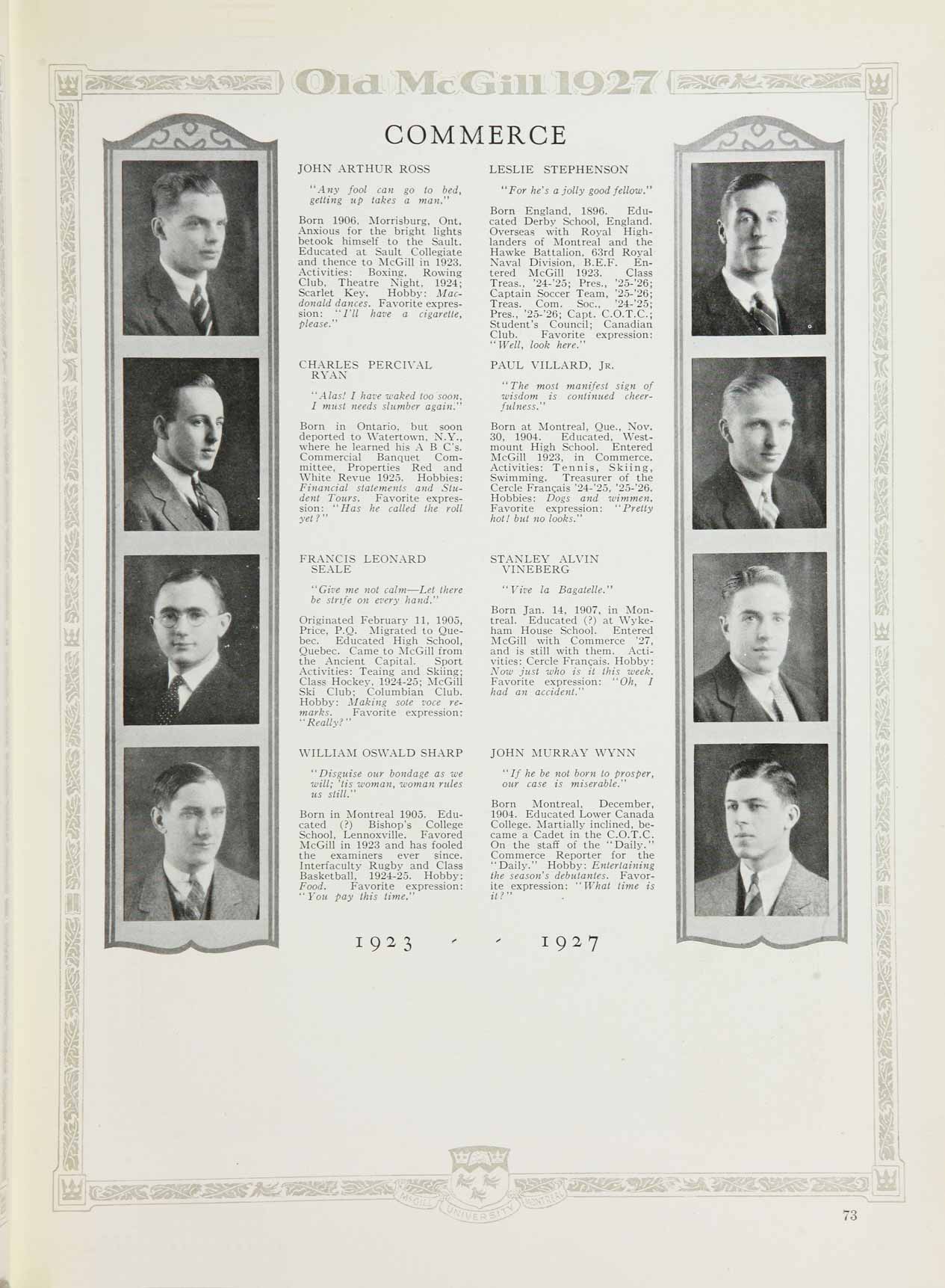 McGill Yearbook: 1927