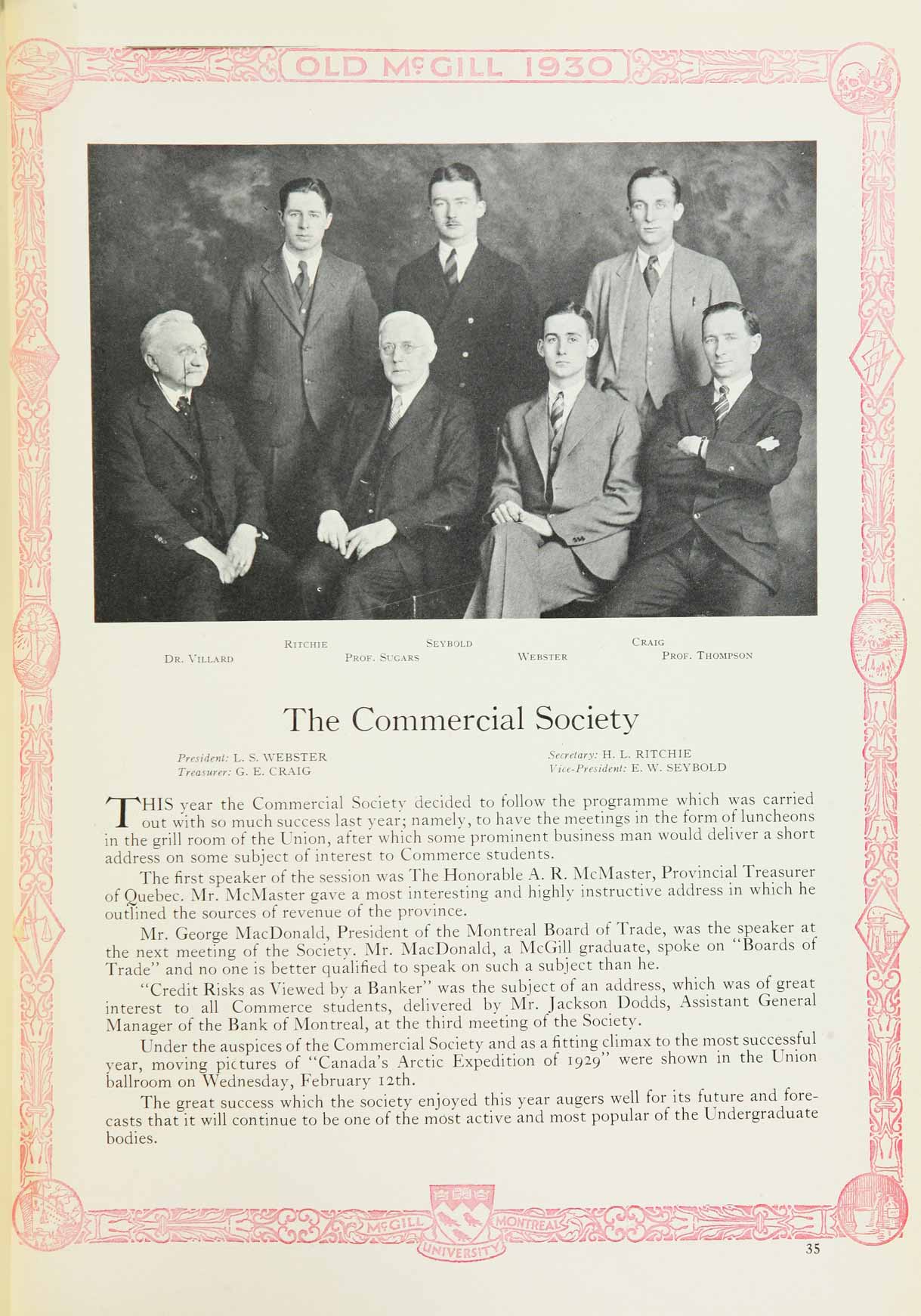 McGill Yearbook: 1930