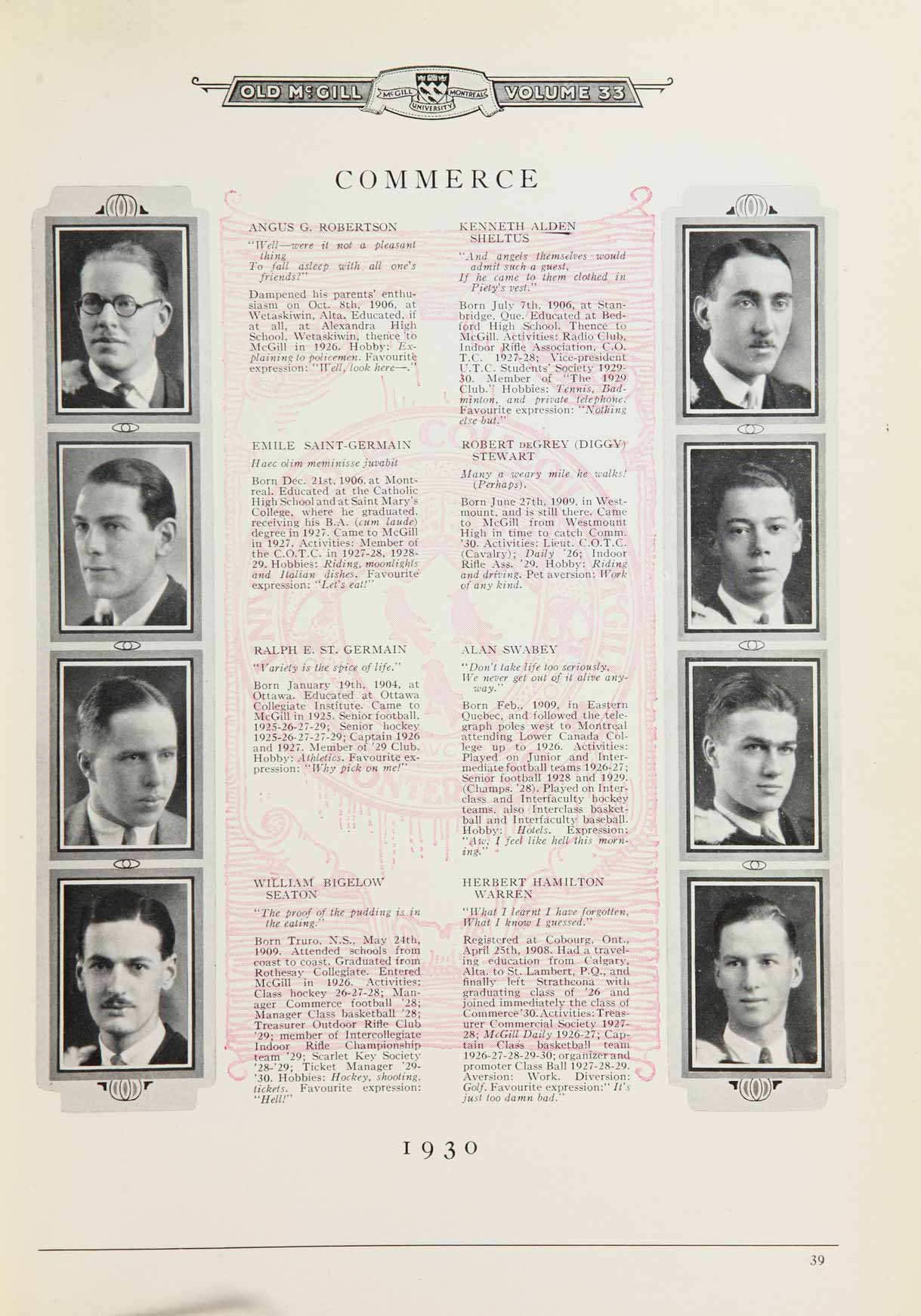 McGill Yearbook: 1930