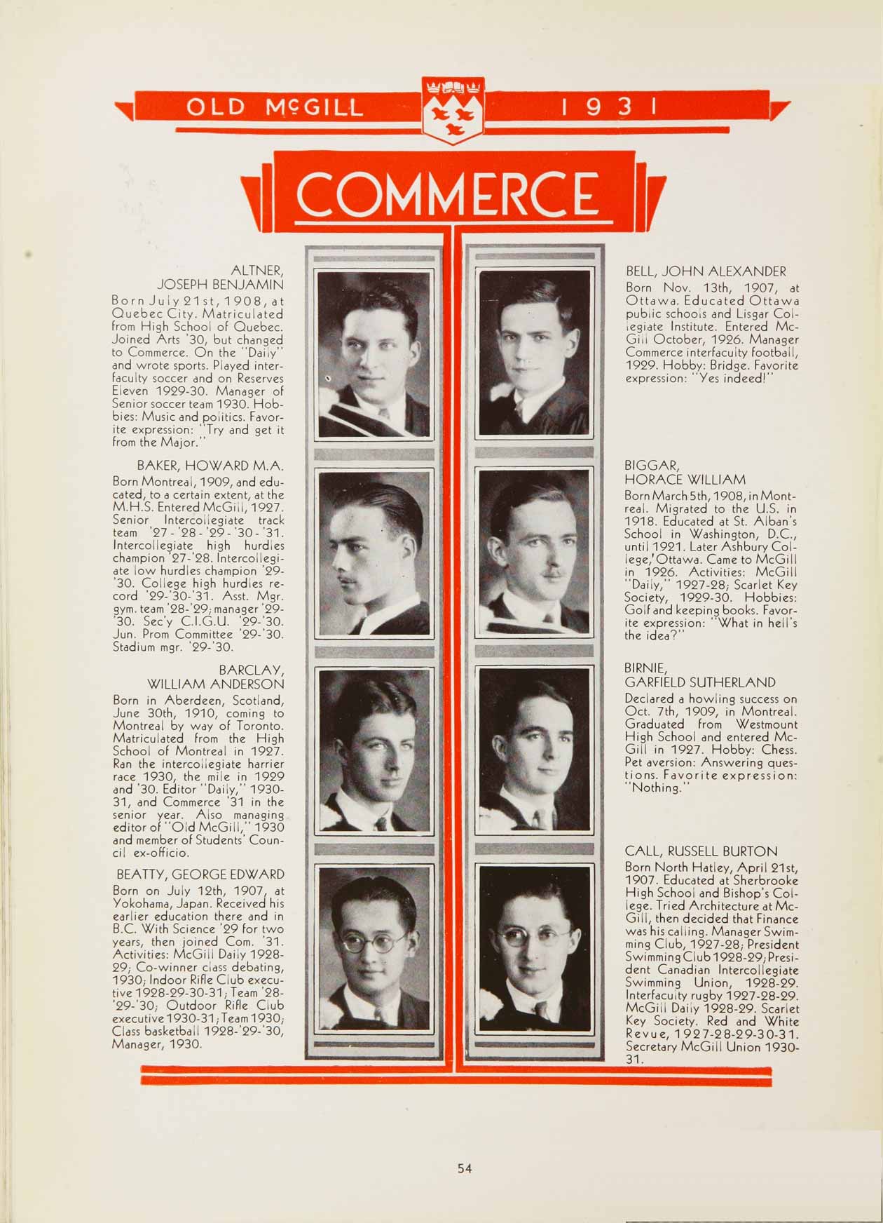 McGill Yearbook: 1931