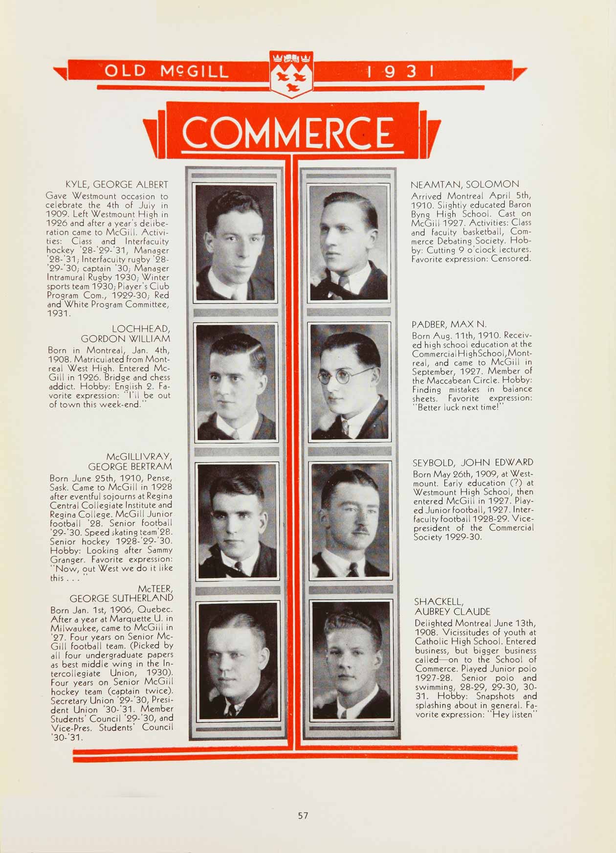 McGill Yearbook: 1931