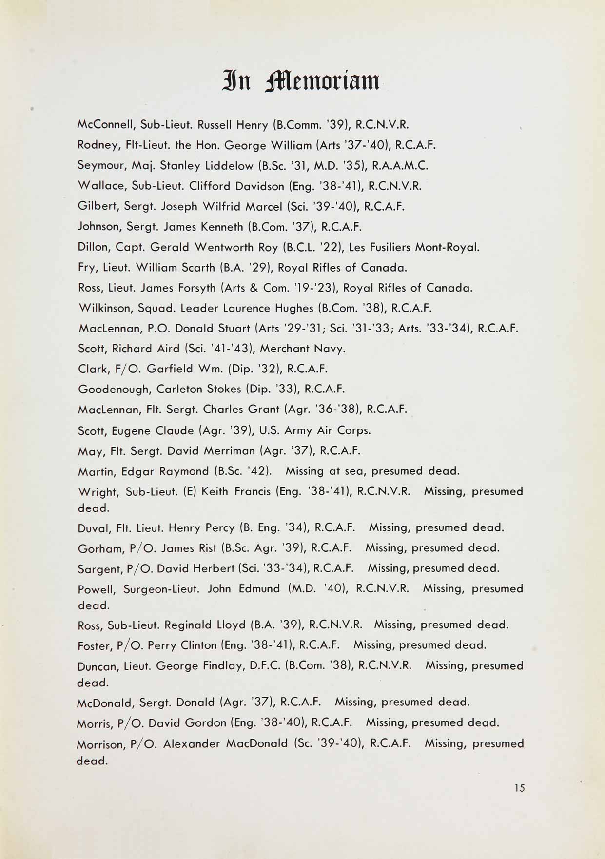 McGill Yearbook: 1943