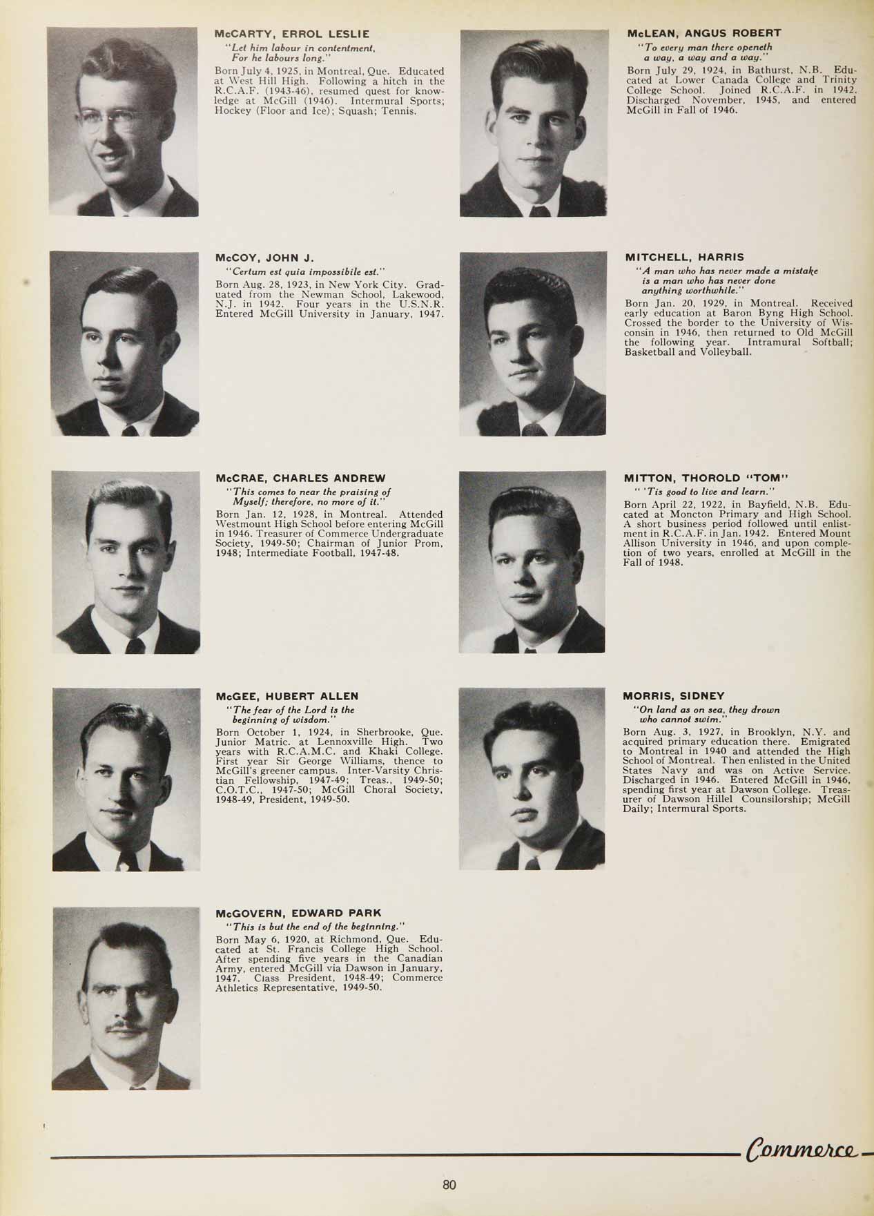 McGill Yearbook: 1950