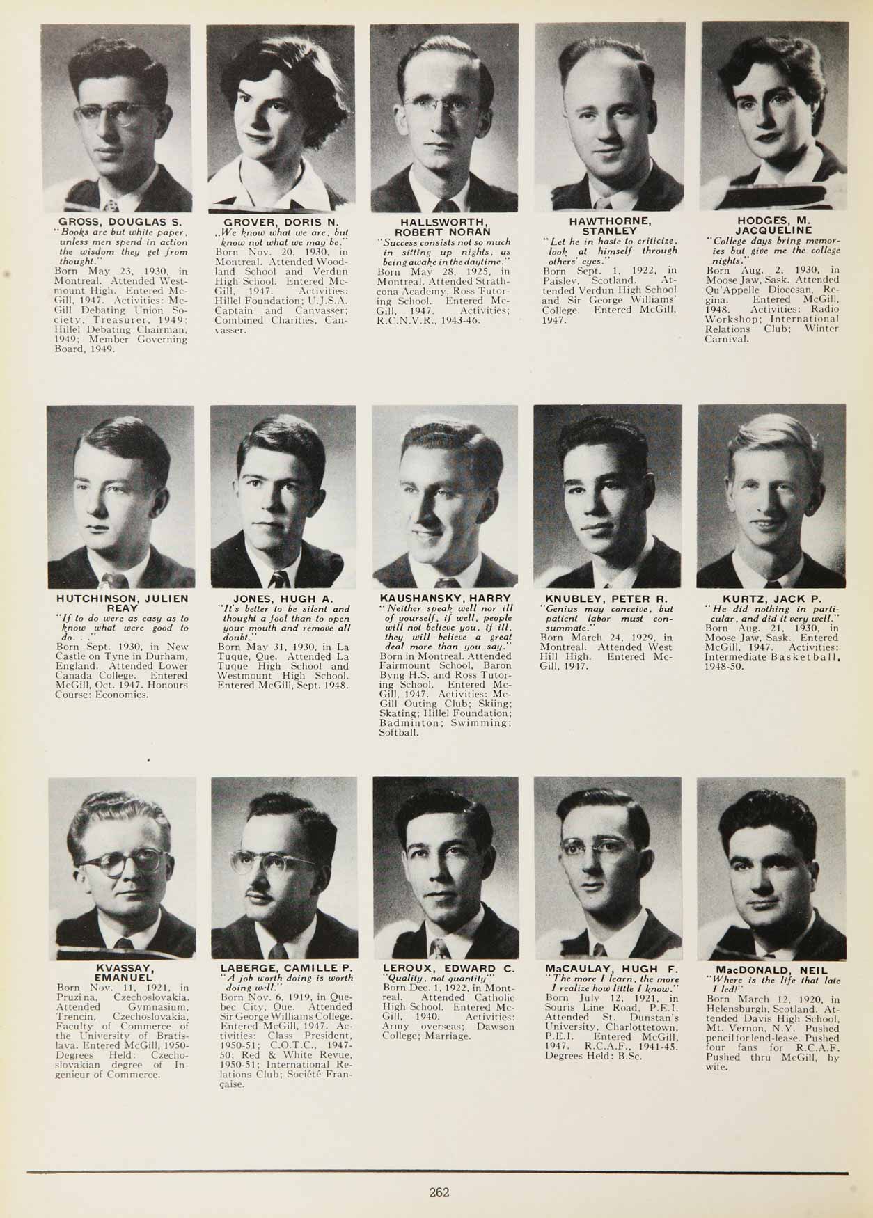 McGill Yearbook: 1951