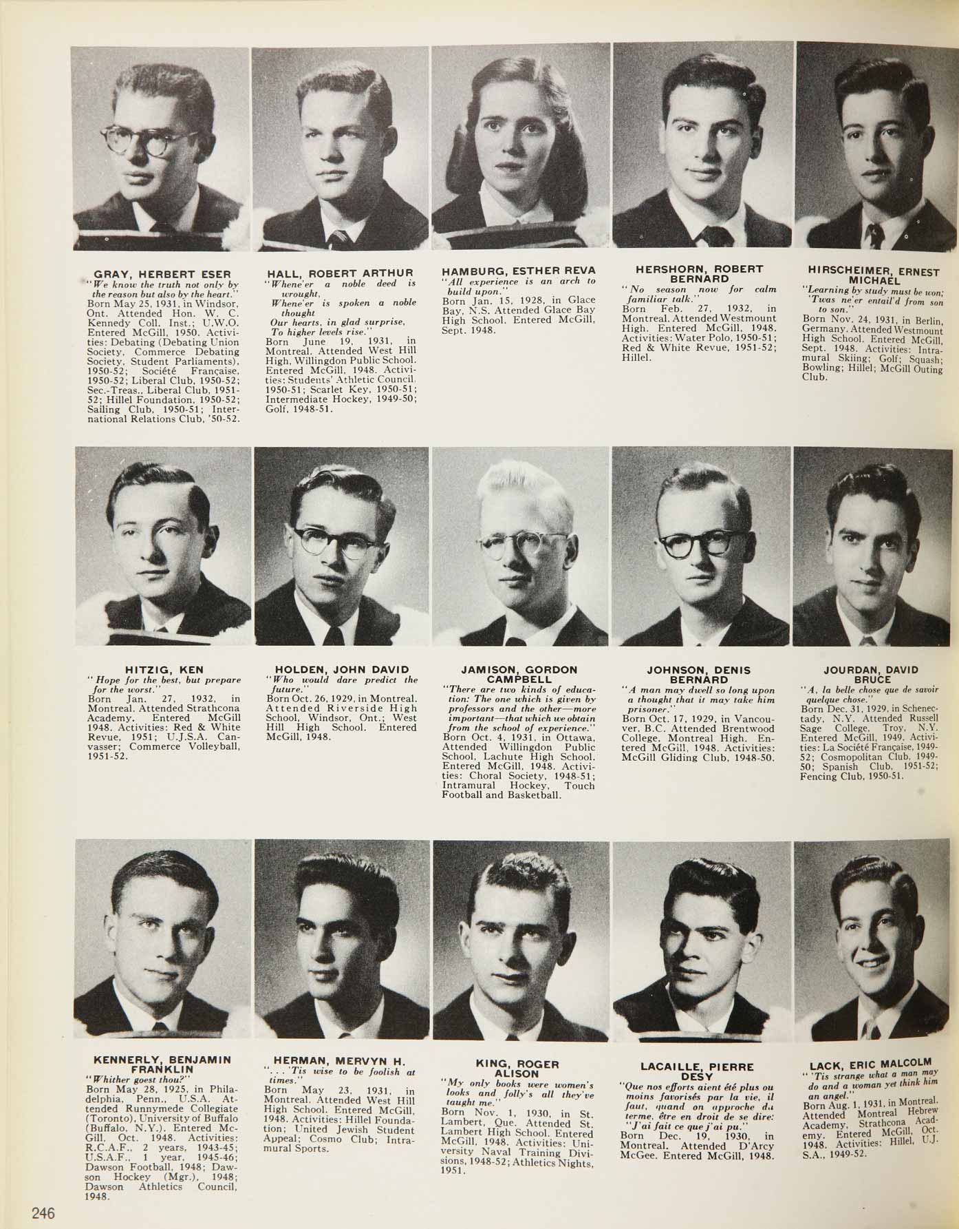 McGill Yearbook: 1952