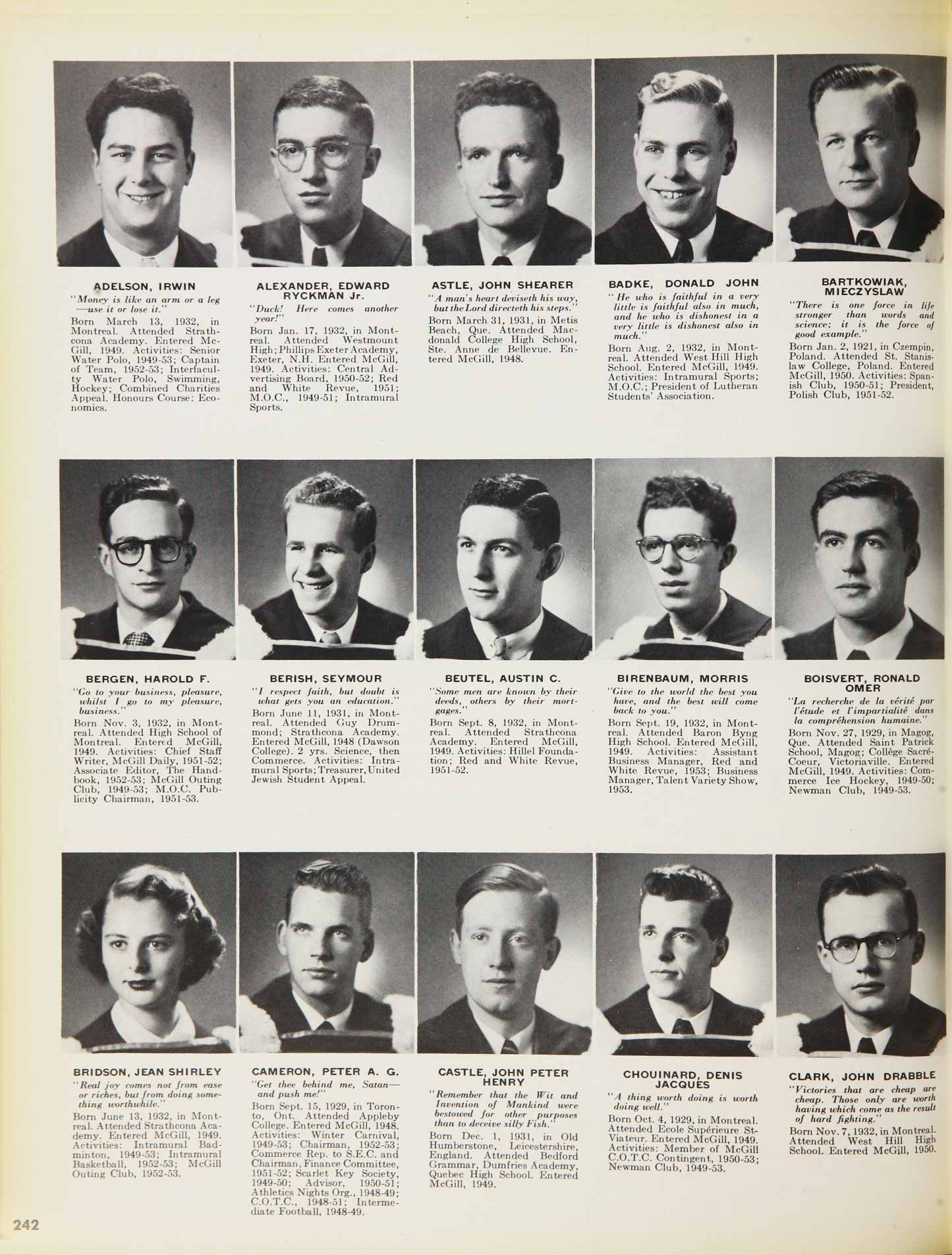 McGill Yearbook: 1953