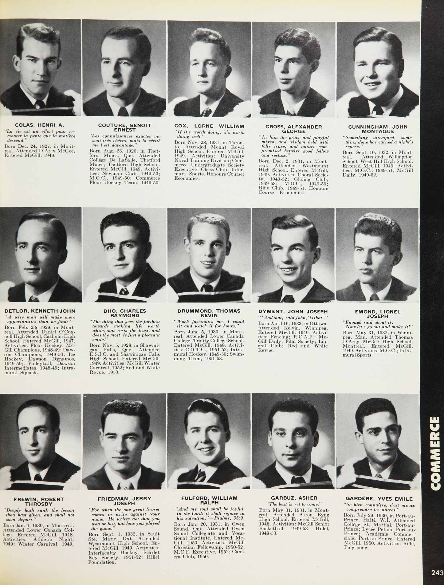 McGill Yearbook: 1953
