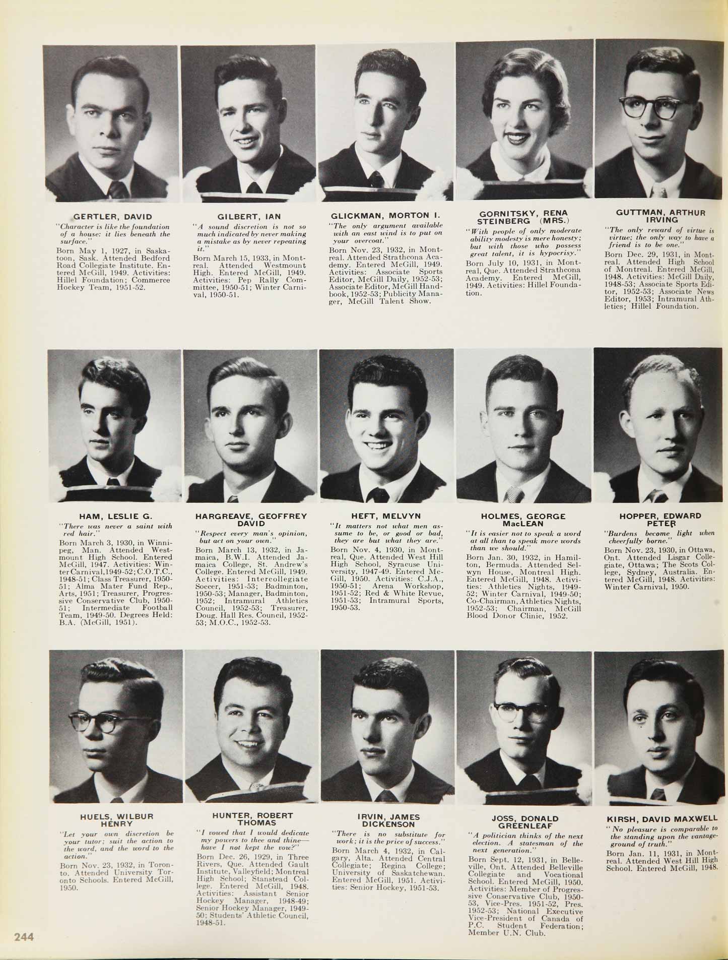McGill Yearbook: 1953