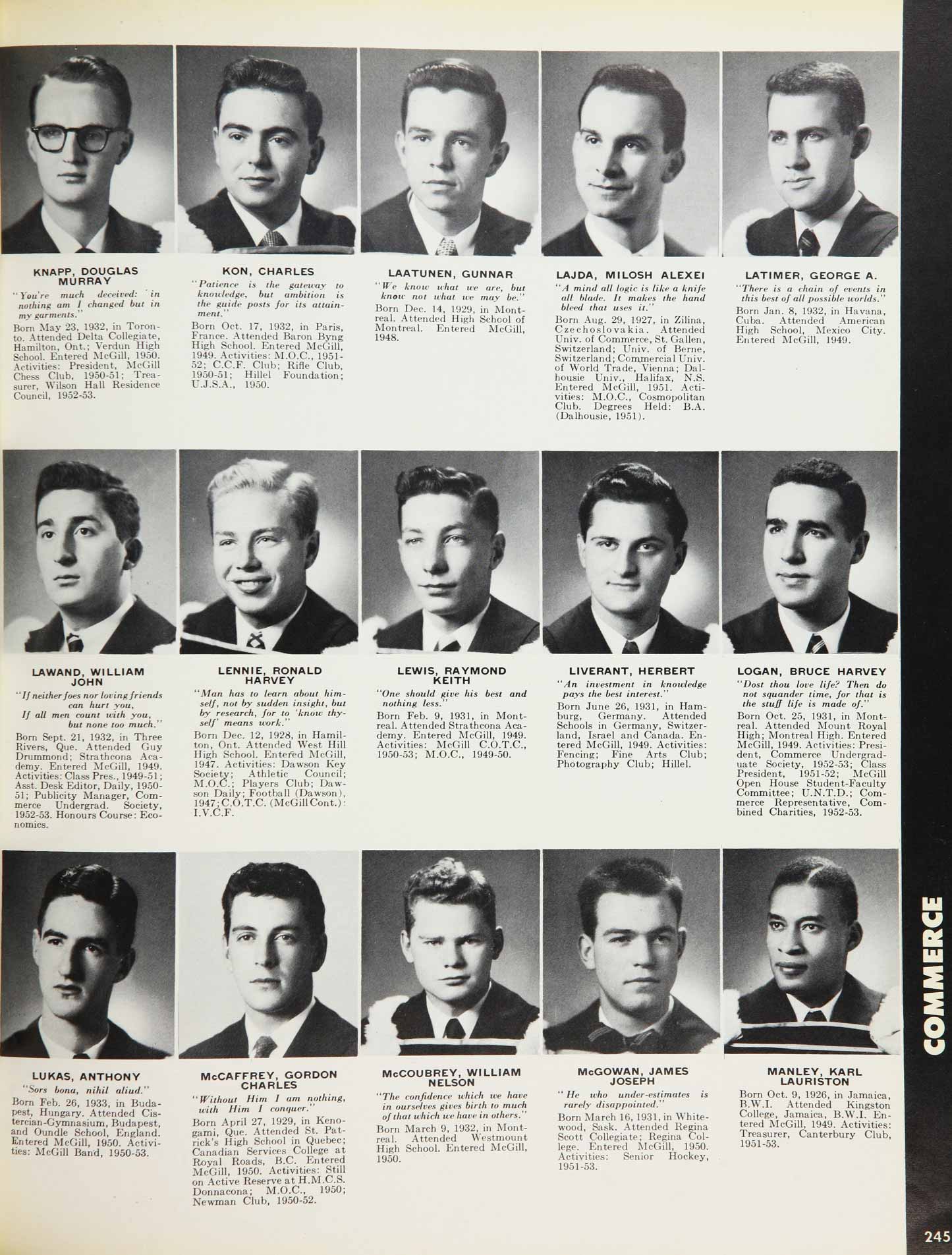 McGill Yearbook: 1953