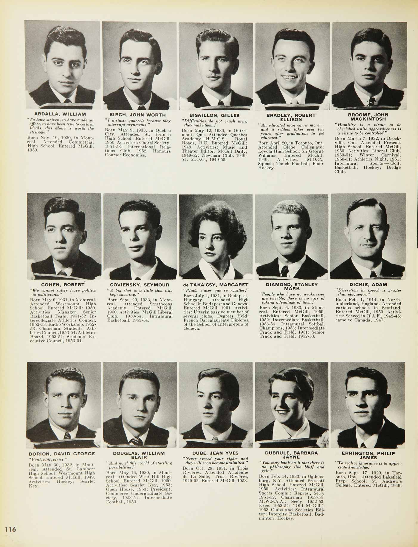 McGill Yearbook: 1954