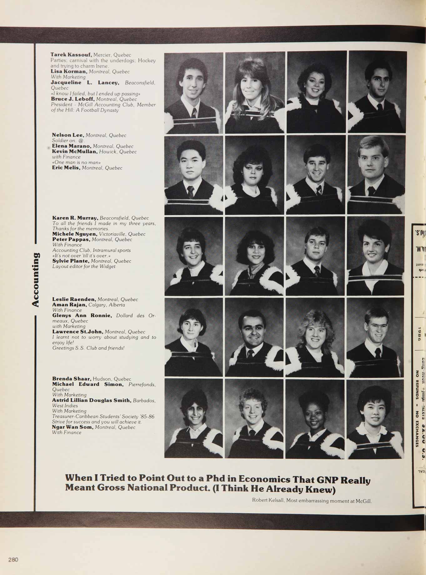 McGill Yearbook: 1986