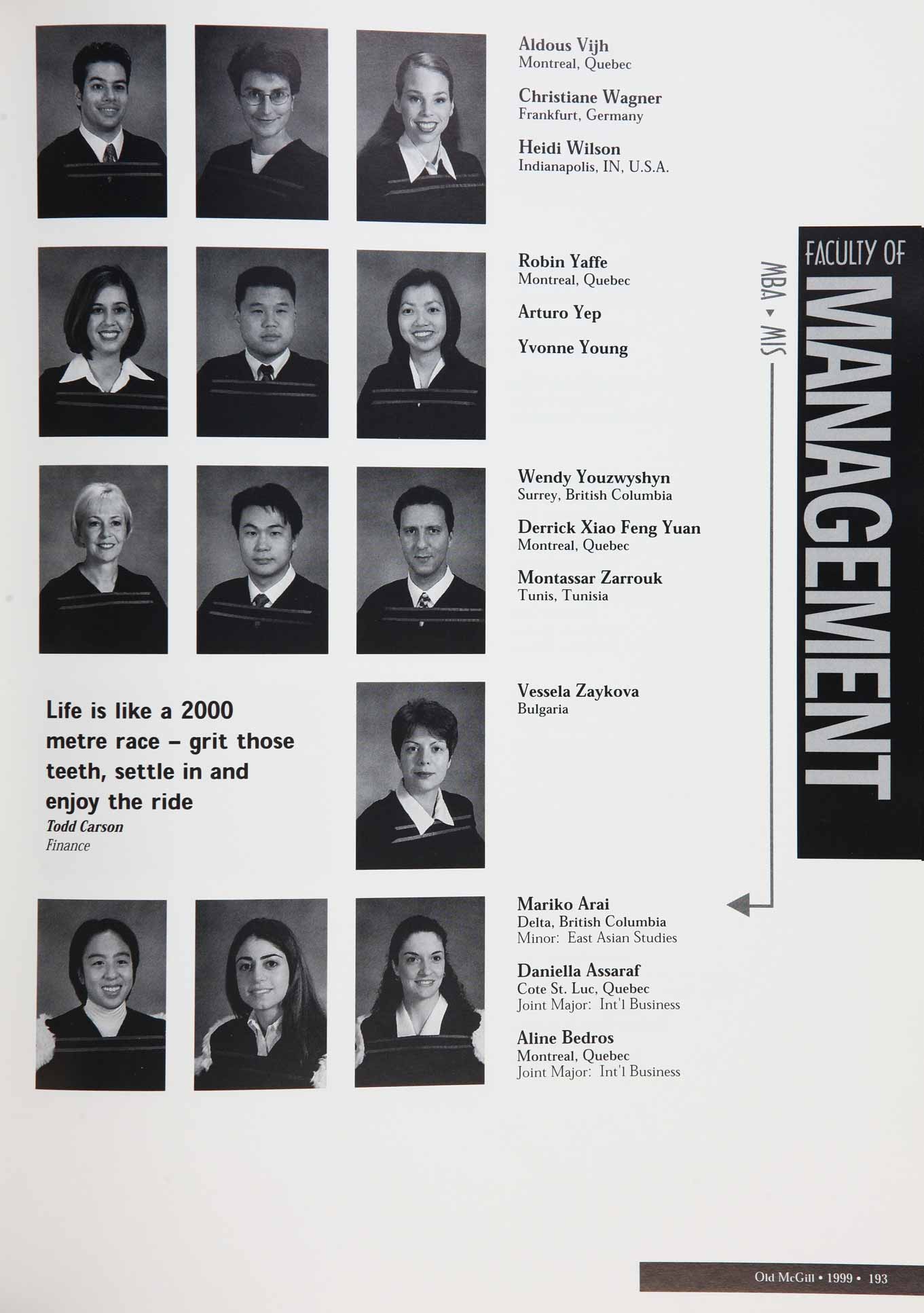 McGill Yearbook: 1999