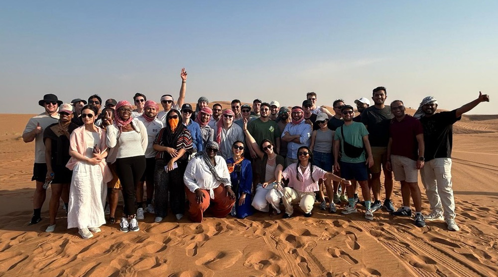 MBA Study Trip 2025 students in desert